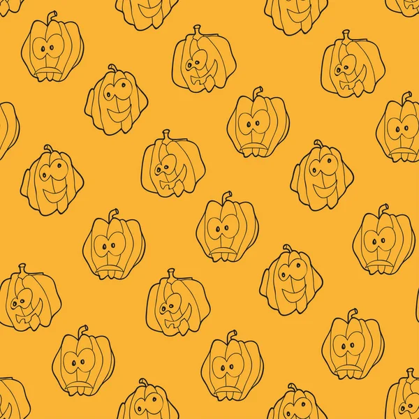 Modèle sans couture pour Halloween avec des citrouilles — Image vectorielle