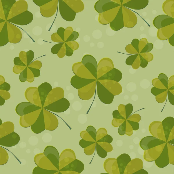 Illustration sans couture avec trèfle à quatre feuilles comme symbole de chance — Image vectorielle