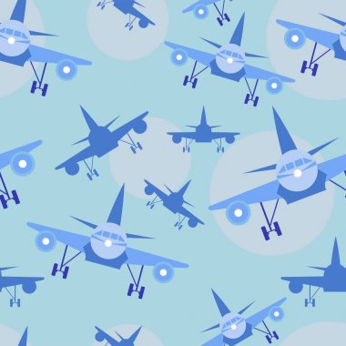 Çocuklar seamless modeli uçaklar - bebek modeli ile