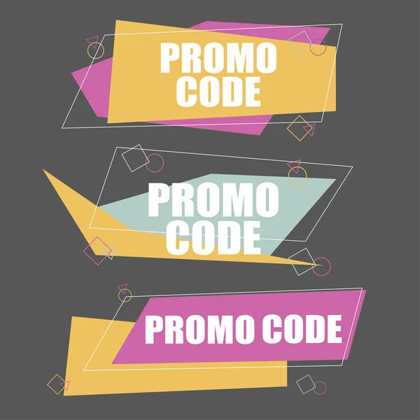 Promotiecode, couponcode. Vlakke vector set ontwerp illustratie op witte achtergrond. — Stockvector