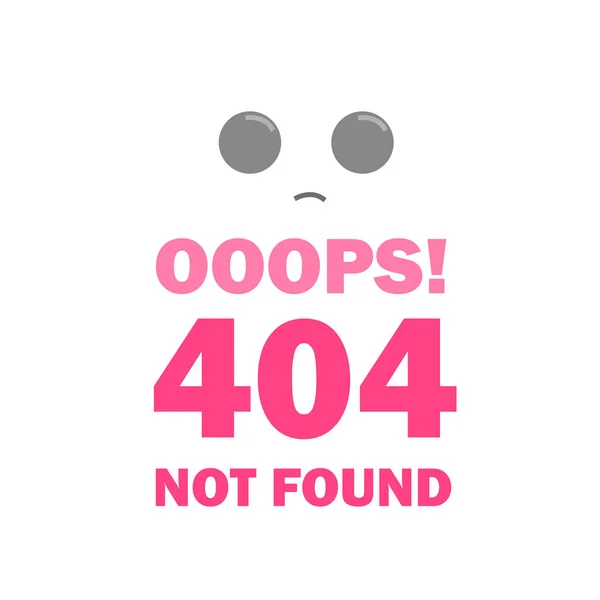 404 Errore Pagina non trovata emoticon - illustrazione vettoriale — Vettoriale Stock