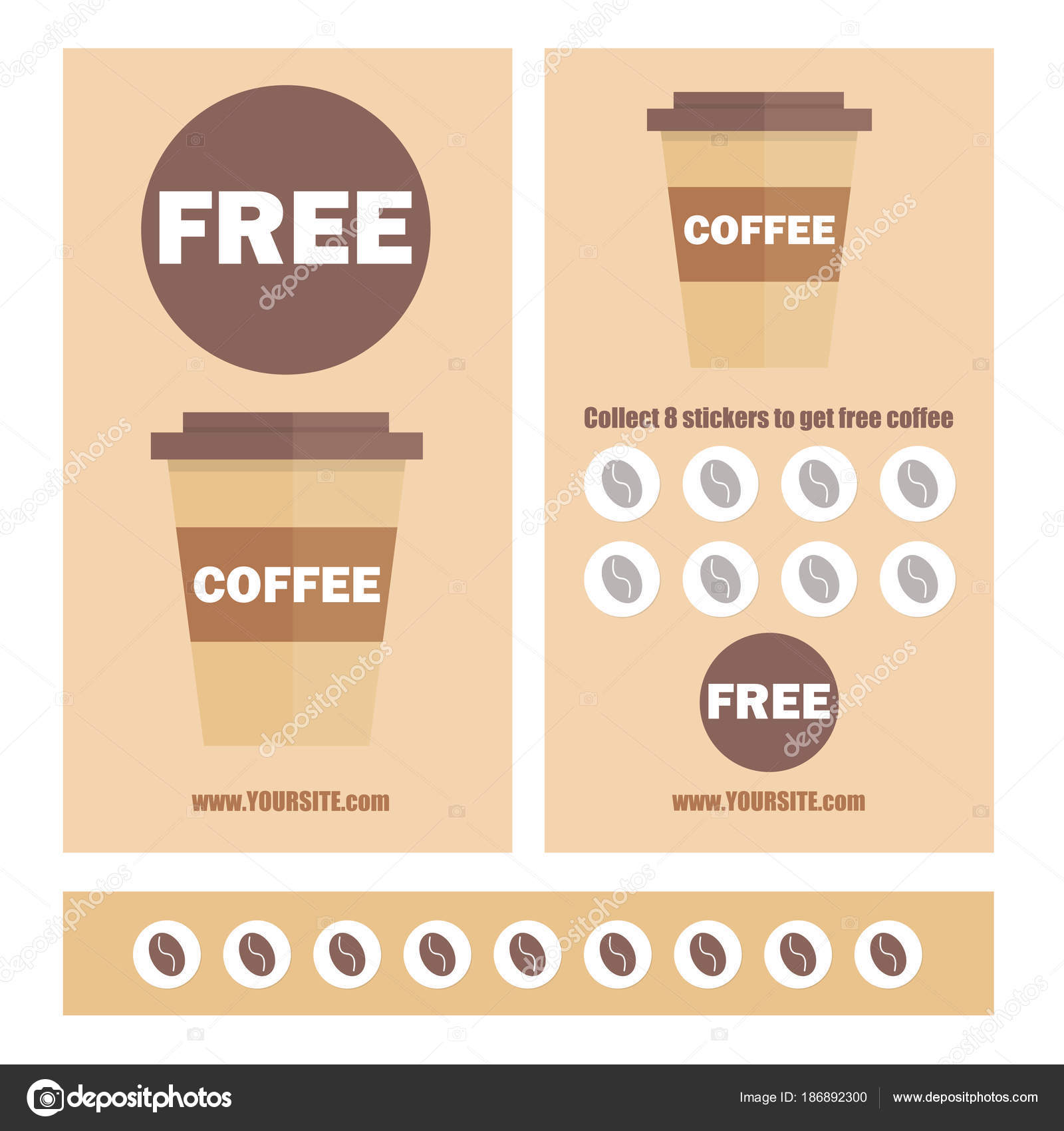 A Coffee Voucher Or Discount Coupon Vector Flat Voucher Template Promotion Vector Image By C Brill Vector Stock 186892300