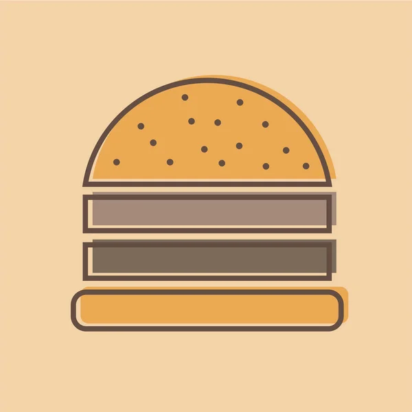 Burger logo emblem colored shape line style — Stock Vector