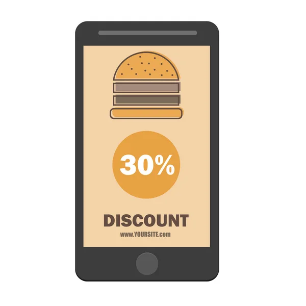 Fast food burger coupon discount template flat design — Stock Vector