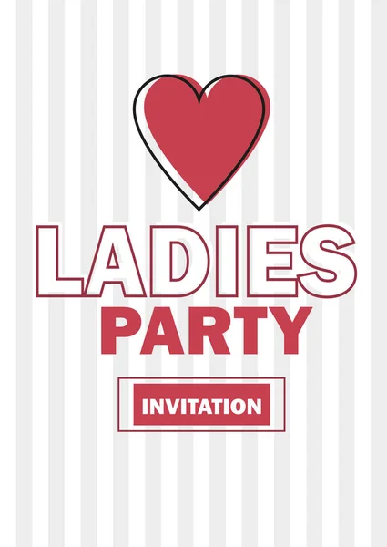 Vorlage für Ladies Night Party Einladungsvektorabbildung in grau und rot — Stockvektor