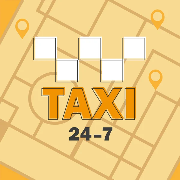 Значок векторного такси. Булавка с табличкой проверки такси. Векторная иллюстрация — стоковый вектор