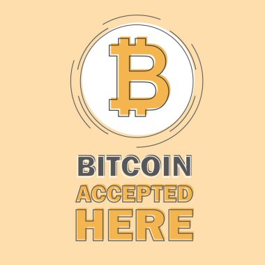 Bitcoin kavramı. Cryptocurrency logo iç çekme. Dijital para. Burada kabul Bitcoin