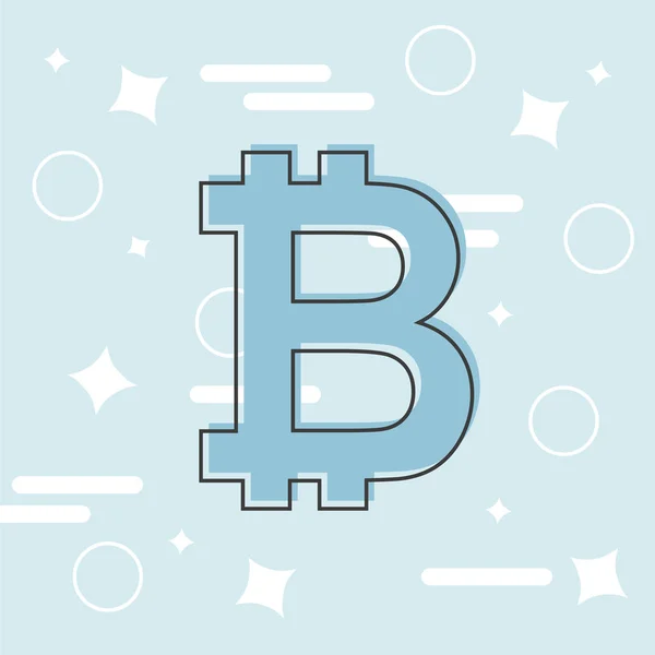 Concept Bitcoin. Crypto-monnaie logo soupir. L'argent numérique. Chaîne de blocs, finance — Image vectorielle