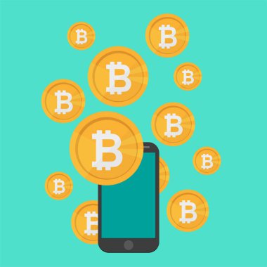 Mavi arka plan, dijital para, fütüristik dijital para Cryptocurrency