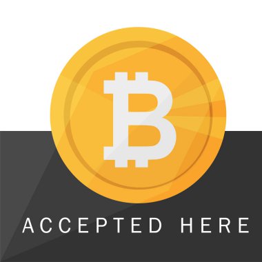 Bitcoin etiket simge afiş metin bitcoind burada kabul ile kabul