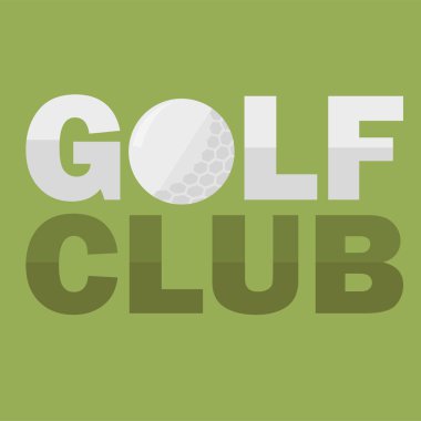 Düz stil Golf Club Logo tasarım şablonu. El ilanı tasarımı. Vektör çizim