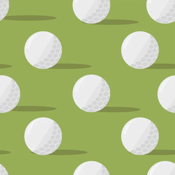 Palle da golf. Modello senza cuciture su uno sfondo verde. Illustrazione vettoriale EPS10 — Vettoriale Stock