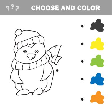 vektör çizim penguen karikatür - boyama kitabı