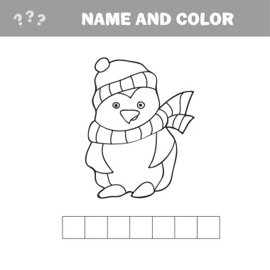 vektör çizim penguen karikatür - boyama kitabı