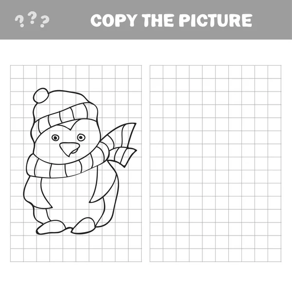 Copiar la imagen, juego de educación para los niños - pingüino — Archivo Imágenes Vectoriales