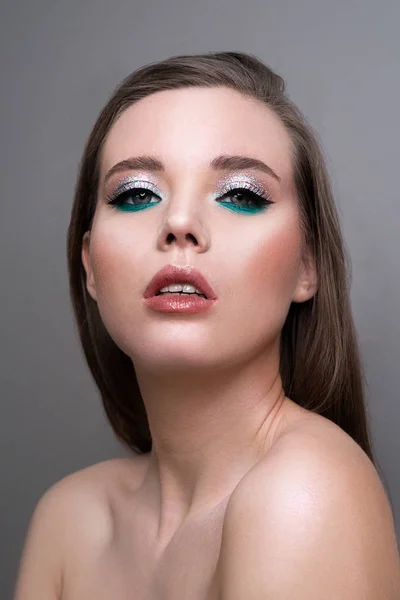 Professionell skönhet ögon makeup. Gör upp närbild — Stockfoto