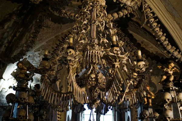 Bones inside the Sedlec Ossuary, Kutna Hora, Czech Republic — 스톡 사진