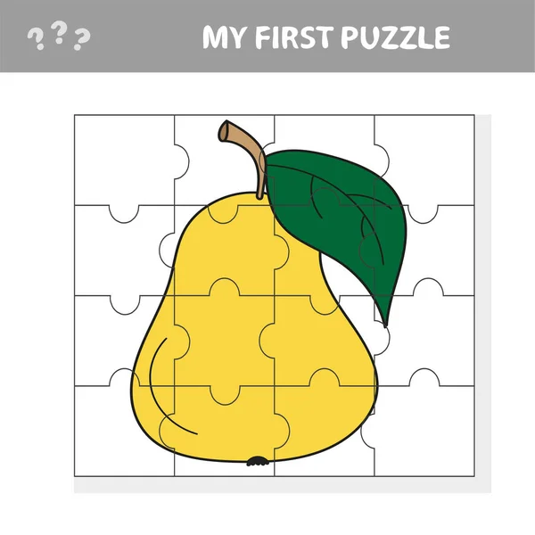 Mi primer rompecabezas - tarea del rompecabezas, juego para los niños preescolares. peras — Archivo Imágenes Vectoriales