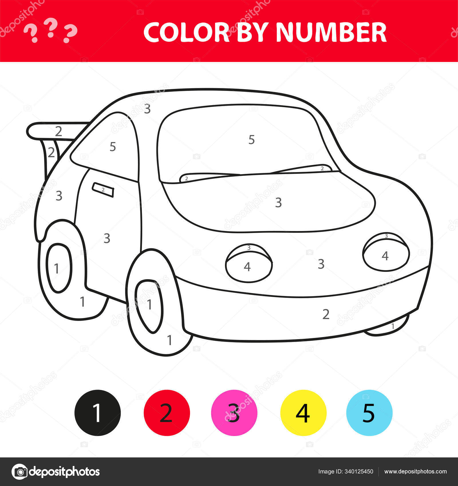 Car in cartoon style, color by number, education game for the development Stock Vector Image by ©Brill #340125450 Car in cartoon style, color by number, education game for the development Stock Vector Image by ©Brill #340125450