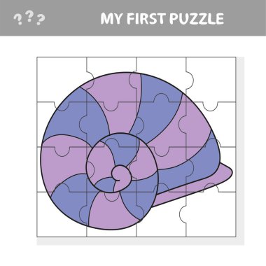 Çocuklar vektör illüstrasyonunda deniz kabuğu parçasıyla oyun oynuyorlar