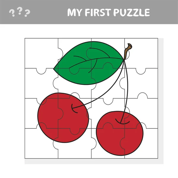 Cerise jeu pour les enfants et les enfants - mon premier puzzle — Image vectorielle