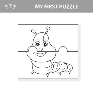 Use puzzle and restore the picture. Paper game for kids. The easy level