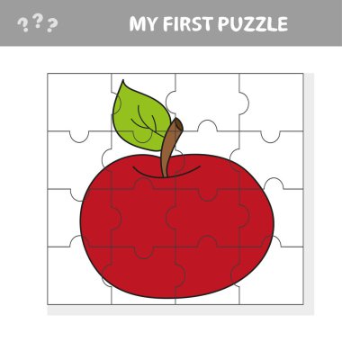 Puzzle game for kids. Education developing worksheet - apple
