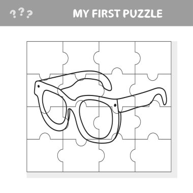Glasses. Education paper game for preshool children. Vector illustration.