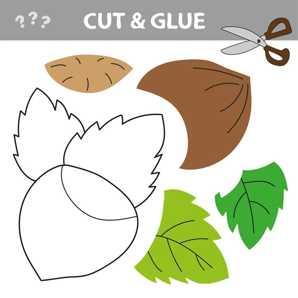 Use scissors and glue and restore the picture inside the contour with Hazelnut. — Stock Vector