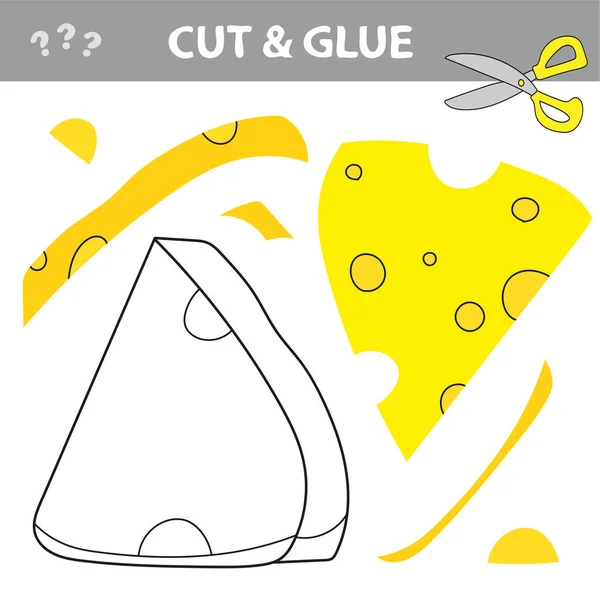 Use scissors, cut parts of the image and glue to create the cheese. — Stock Vector