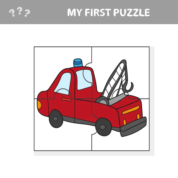 Lustiger Cartoon-Truck. Lernspiel für Kinder - mein erstes Puzzle — Stockvektor