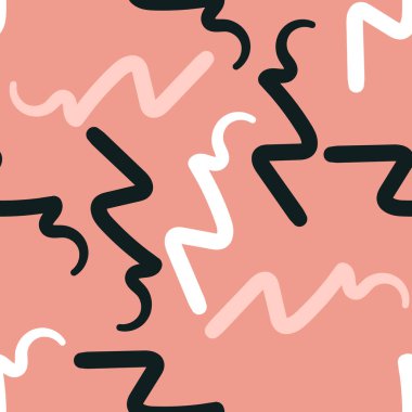 El fırçası deseni, zikzaklar, çizgiler ve eğriler