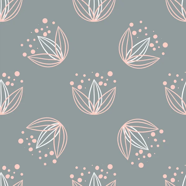 Naadloze herhalend patroon met elementen van de bloemen in pastel kleuren — Stockvector