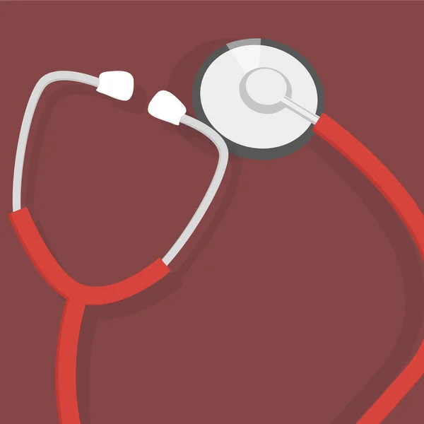 Illustratie van stethoscoop met rode achtergrond in vectorbestand — Stockvector