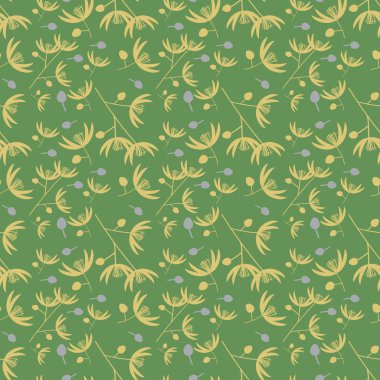 Ihlamur çiçekleri ile Seamless modeli. yeşil arka plan