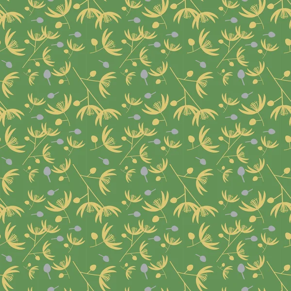 リンデンの花のシームレスなパターン。緑の背景 — ストックベクタ