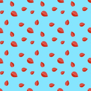 mavi bir arka plan üzerinde kırmızı düşen Dikişsiz desen bırakır