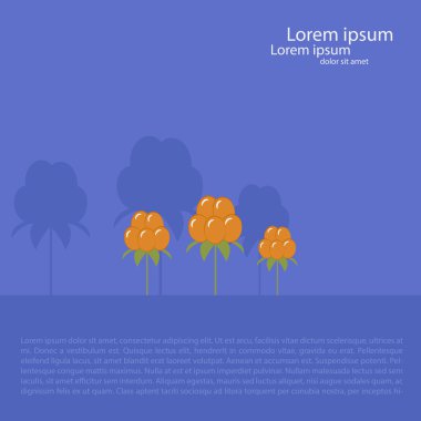 Bulut çilek ile kart şablonu. Mor arka plan