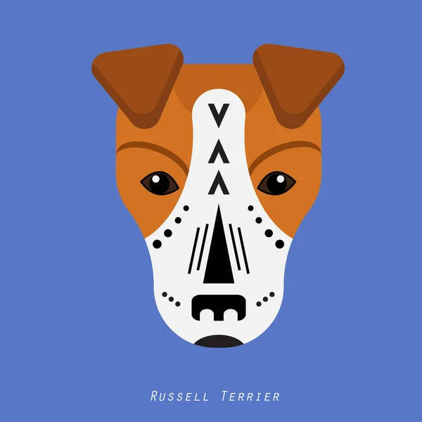 Portret Russell Terrier în stil geometric — Vector de stoc