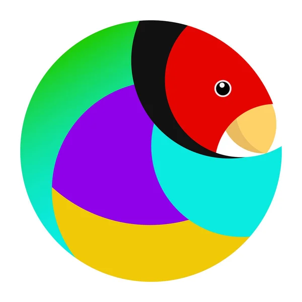 logo tasarım bir daire içinde. stilize finch. Beyaz arka plan