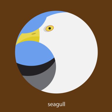 logo tasarım bir daire içinde. stilize martı. gökyüzü arka plan 