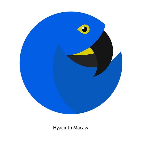 Hyacinth macaw in the geometric style. White background — Stock Vector