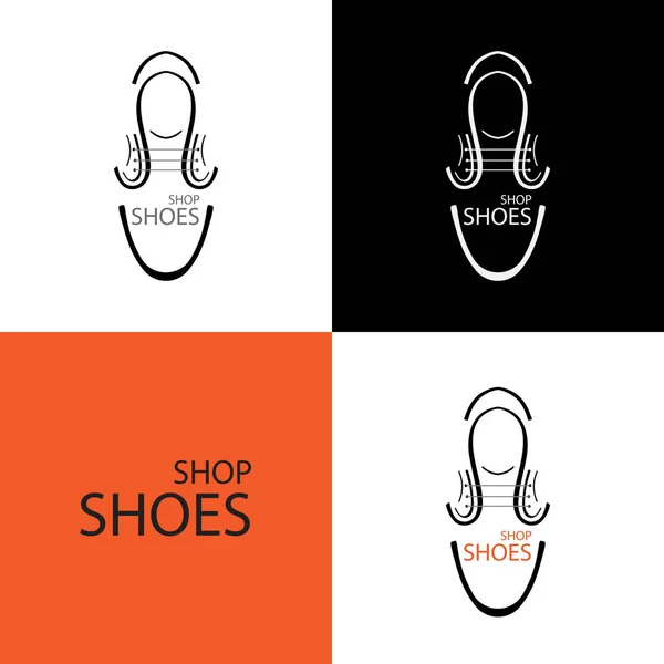 Logo für das Schuhgeschäft. auf unterschiedlichem Hintergrund — Stockvektor
