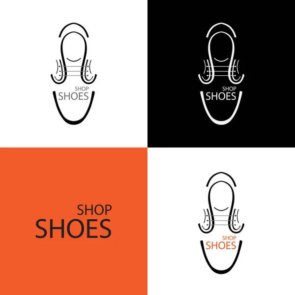 Logo per il negozio di scarpe. su diversi background — Vettoriale Stock