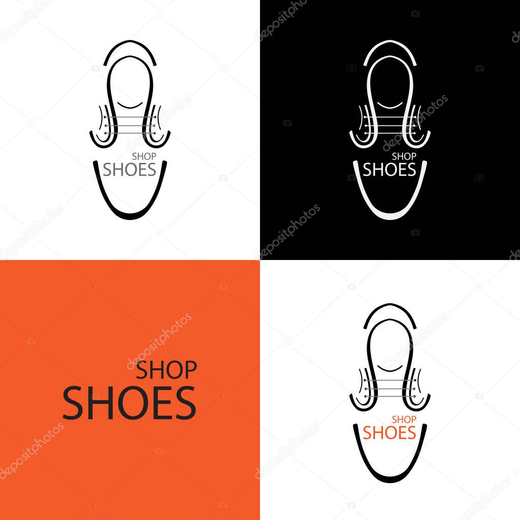 Logo for the shoe store. on different backgrounds