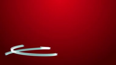 Kırmızı arka plandaki parlak çizgilerden Noel ağacı