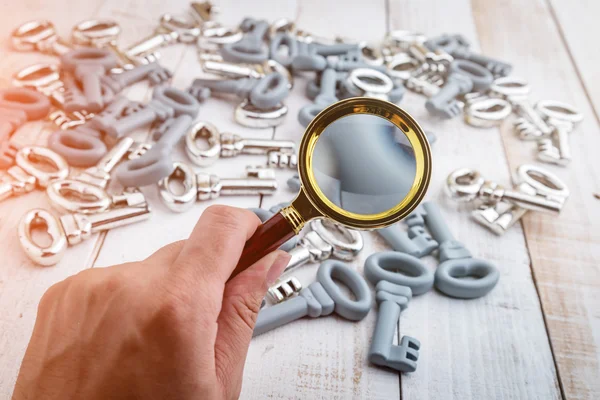 Concept image of a keys inspection — Stock Photo, Image