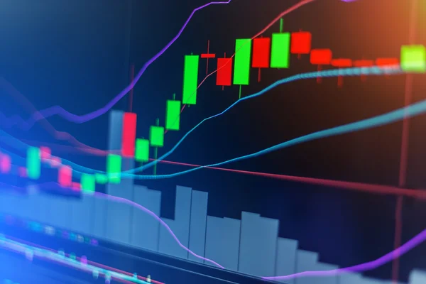 Tőzsdei befektetési kereskedési grafikon diagram — Stock Fotó