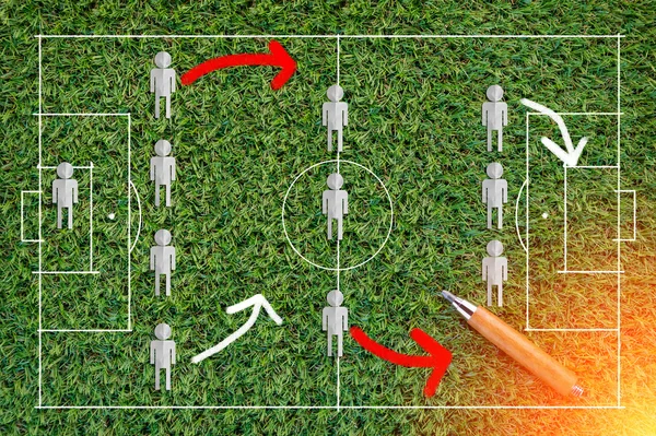 The tactic game of the football stretegy — Stock Photo, Image