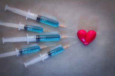 Kalp syring enjeksiyon kadar kapatın